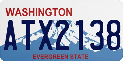 WA license plate ATX2138