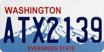 WA license plate ATX2139