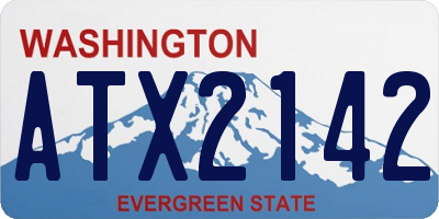 WA license plate ATX2142