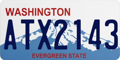 WA license plate ATX2143