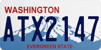 WA license plate ATX2147