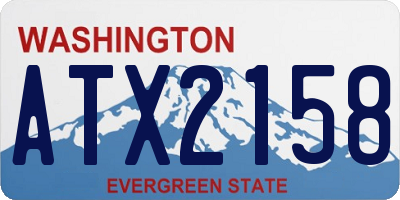 WA license plate ATX2158