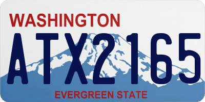 WA license plate ATX2165