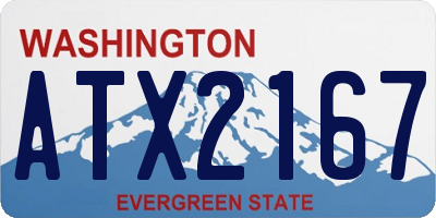 WA license plate ATX2167