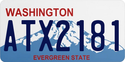 WA license plate ATX2181