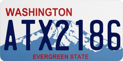 WA license plate ATX2186