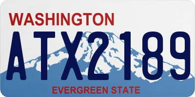 WA license plate ATX2189