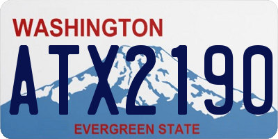 WA license plate ATX2190