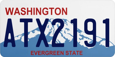 WA license plate ATX2191
