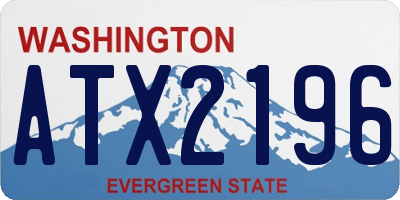 WA license plate ATX2196