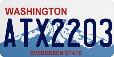 WA license plate ATX2203