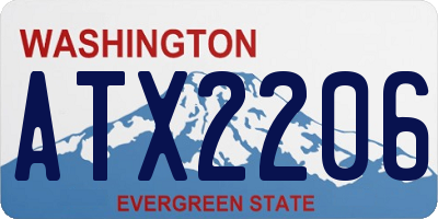 WA license plate ATX2206
