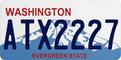 WA license plate ATX2227