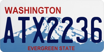 WA license plate ATX2236
