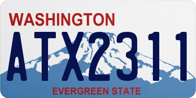 WA license plate ATX2311