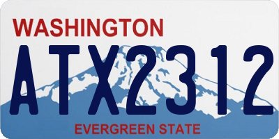 WA license plate ATX2312