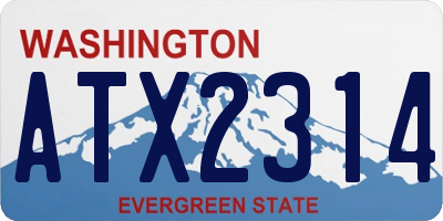 WA license plate ATX2314