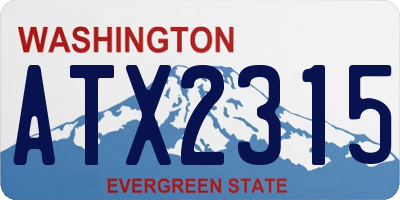 WA license plate ATX2315