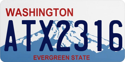 WA license plate ATX2316