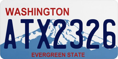 WA license plate ATX2326