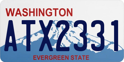 WA license plate ATX2331