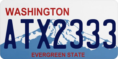 WA license plate ATX2333