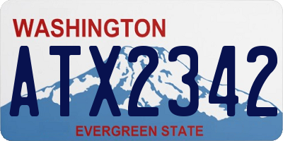 WA license plate ATX2342