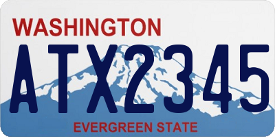 WA license plate ATX2345