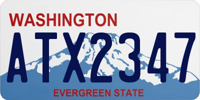 WA license plate ATX2347