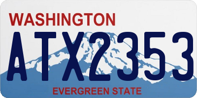 WA license plate ATX2353