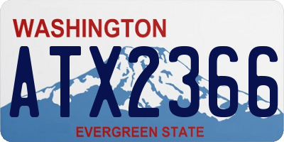 WA license plate ATX2366