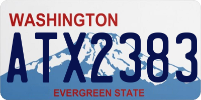 WA license plate ATX2383