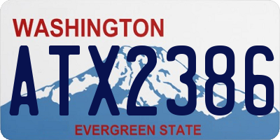 WA license plate ATX2386