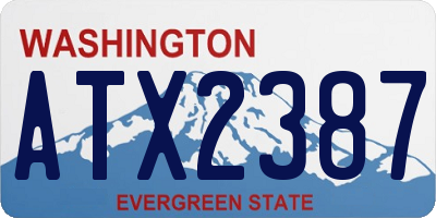 WA license plate ATX2387