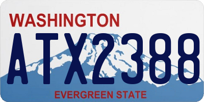 WA license plate ATX2388