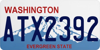 WA license plate ATX2392