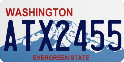 WA license plate ATX2455