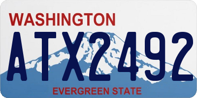 WA license plate ATX2492