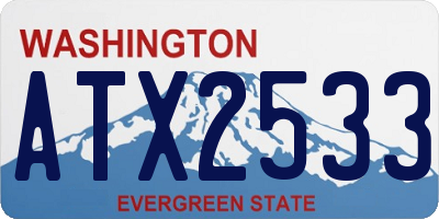 WA license plate ATX2533