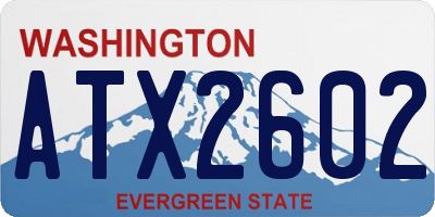 WA license plate ATX2602