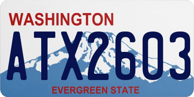WA license plate ATX2603
