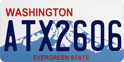 WA license plate ATX2606