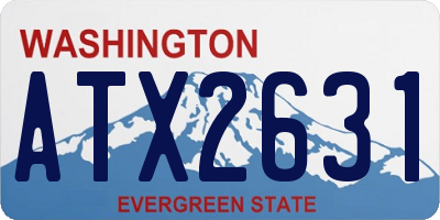 WA license plate ATX2631