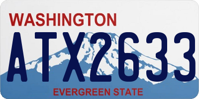 WA license plate ATX2633