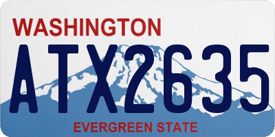 WA license plate ATX2635