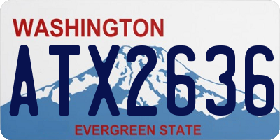 WA license plate ATX2636