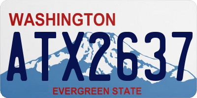 WA license plate ATX2637