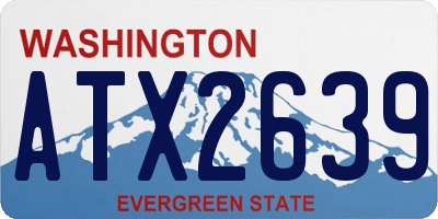 WA license plate ATX2639