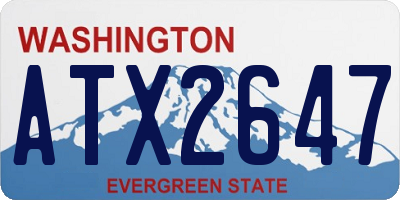 WA license plate ATX2647