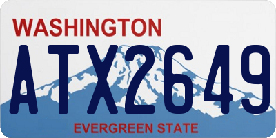 WA license plate ATX2649